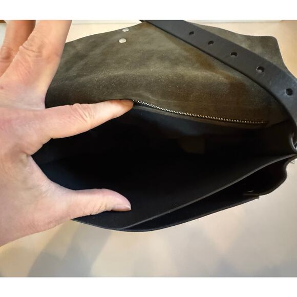 All Saints Miro Suede Saddle Bag Color: Olive Green (New) $329.00 retail - Picture 10 of 10